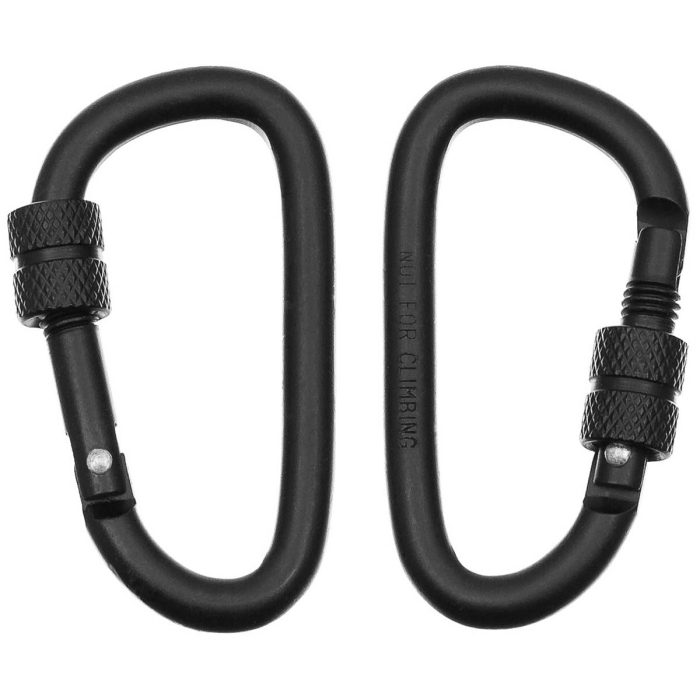 Karabiner aluminijumski sa zavrtnjem D 8mm x 8cm crni