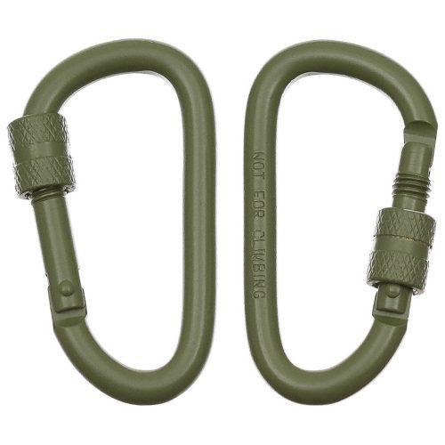Karabiner aluminijumski sa zavrtnjem D 8mm x 8cm  zeleni