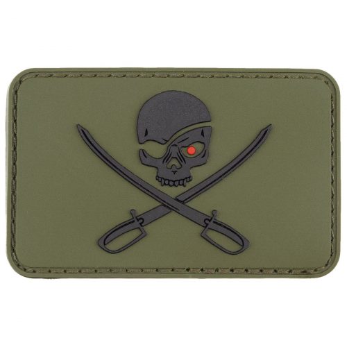 Patch gumeni Lobanja sa Mačevima zeleni