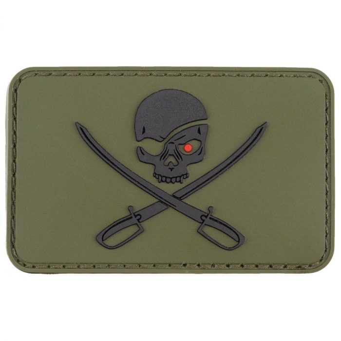 Patch gumeni Lobanja sa Mačevima zeleni
